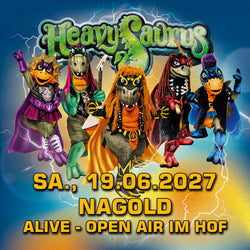 Heavysaurus Konzert in Nagold am 27. Juni 2019, Open Air im Hof, vivenu Event, live Musik, Fans vor der Bühne