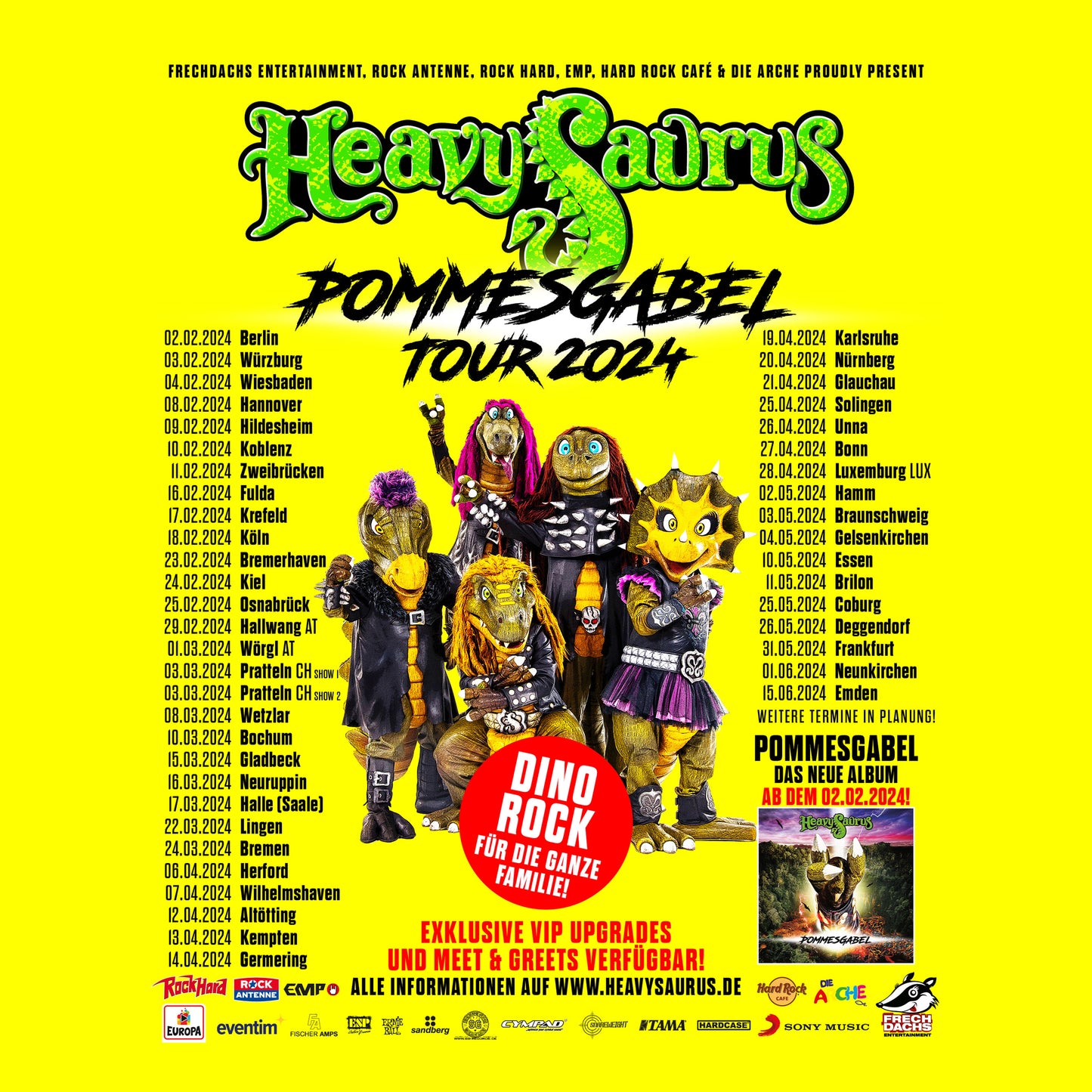 Heavysaurus - Pommesgabel Tour 2024 - Januar bis März 2024
